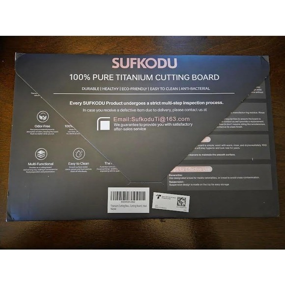 SUFKODU Titanium (1) Cutting Board Kitchen Food Gr. Antimicrobial Handle - Picture 9 of 10
